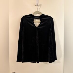 Black Velvet Fever Cut-Out Bell Sleeve Tunic